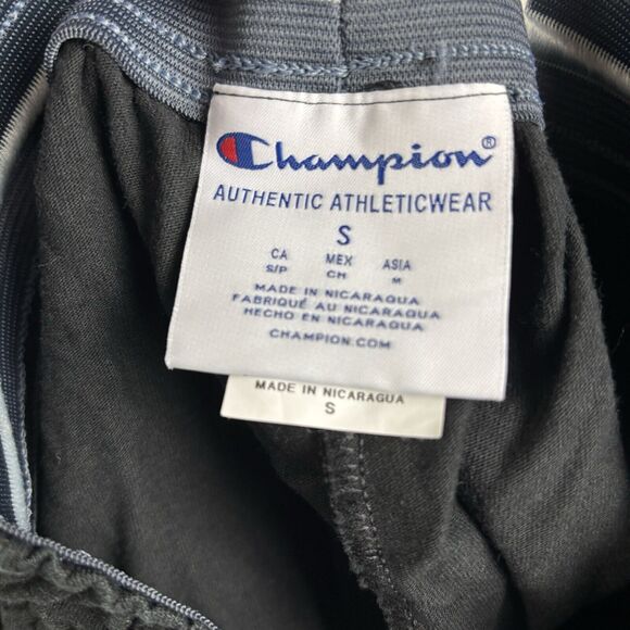 Champion Sweatpants Men's S Open Leg Drawstring Embroidered Logo Pocket Black - Picture 3 of 11